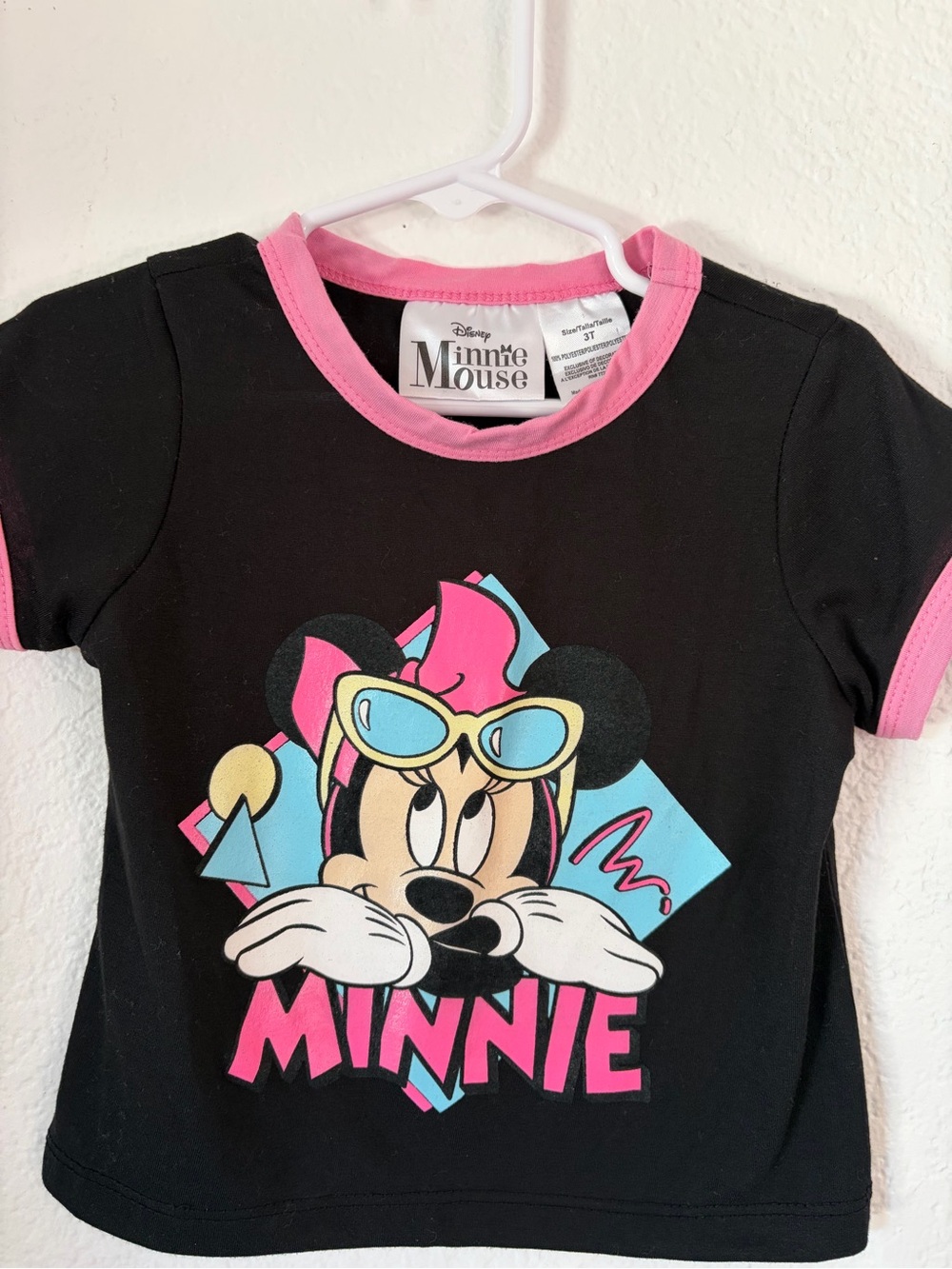 Disney Minnie Mouse Black & Pink Short Sleeve Tee for Kids